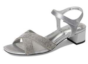 David Tate Womens Holiday Slingback Heels US 7 Wide Silver Rhinestone EUC